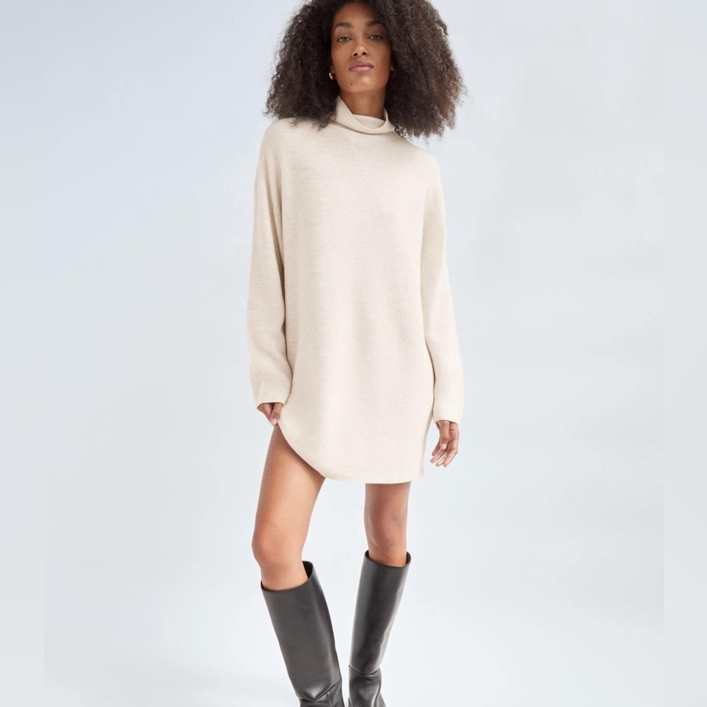 Babaton Maclean Mock Neck Dress in Heather Birch
